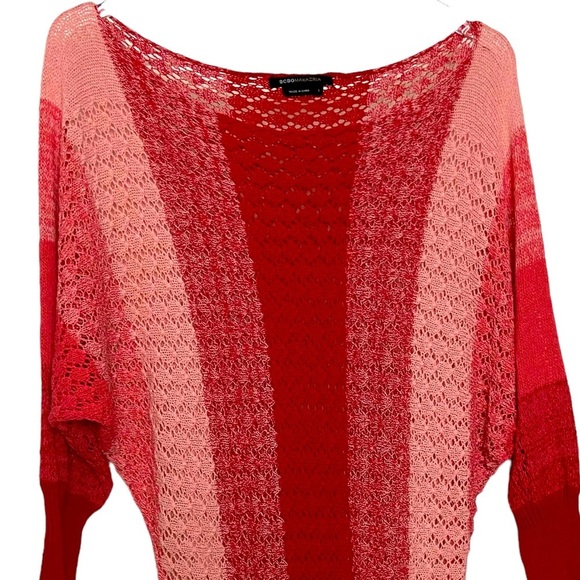 BCBGMaxAzria | Pink, Red | 3/4 Long Sleeve | Knit Top | Size Small - Picture 2 of 5